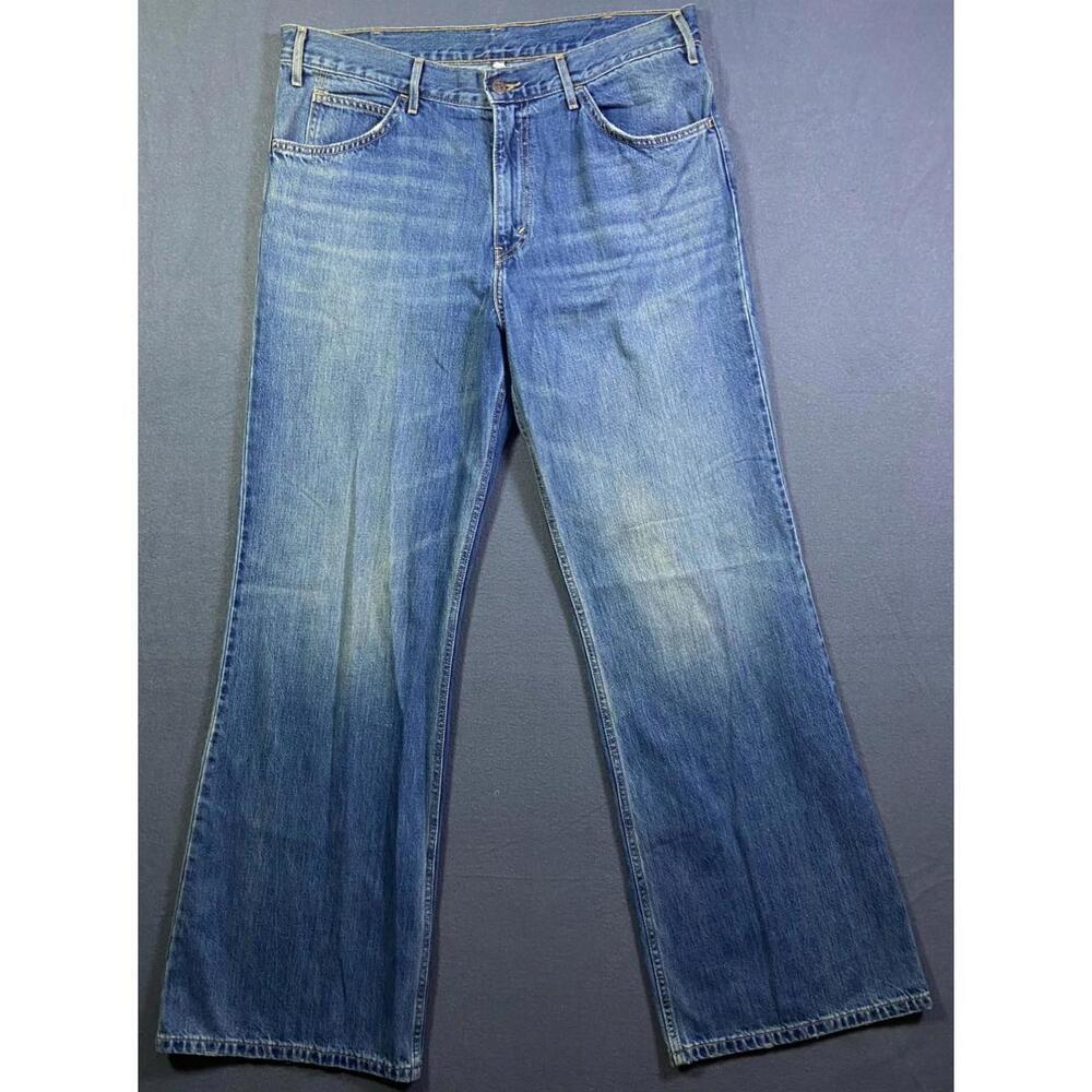 Levi's Jeans Womens Sz 31 Blue 36W x 33L Flare High Rise Mom Jeans Boho Wide Leg